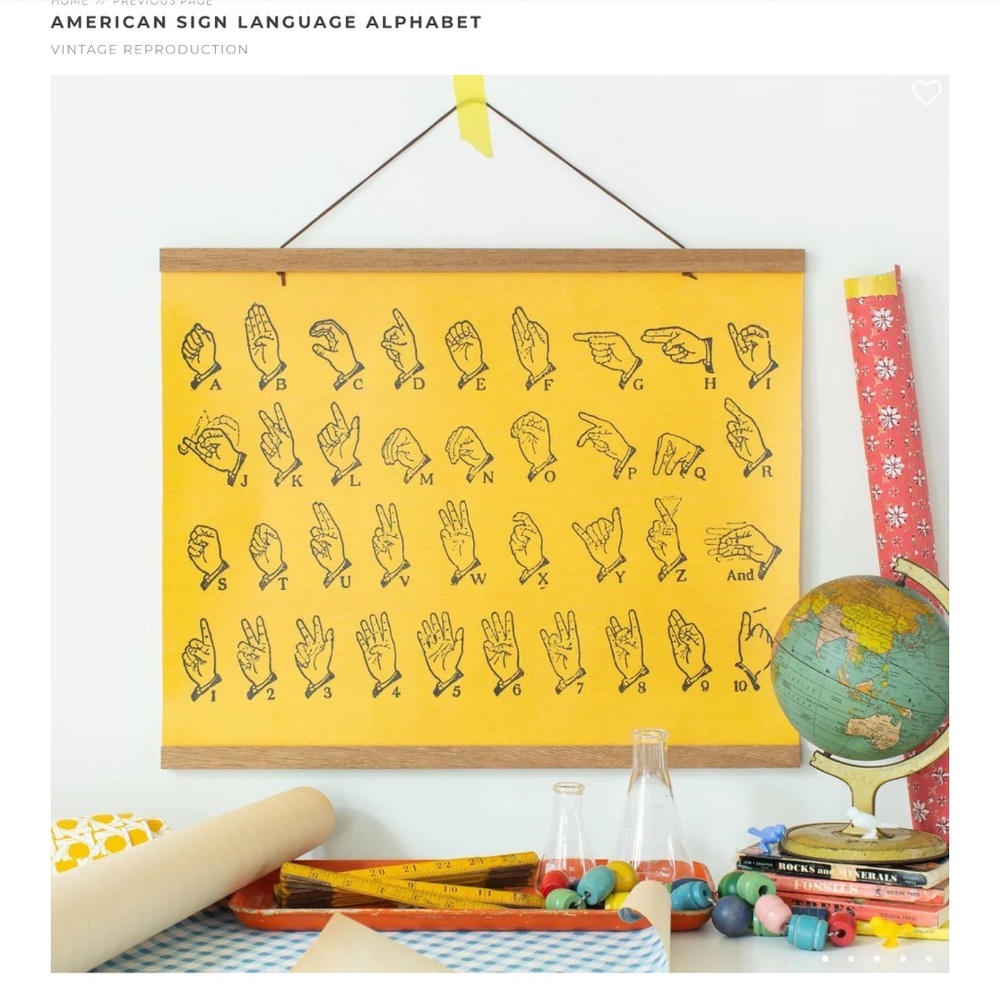 American Sign Language Wall Hanging. New.